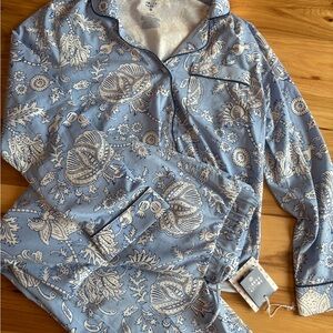 Roller Rabbit Blue and White Floral Cotton Pajama Set